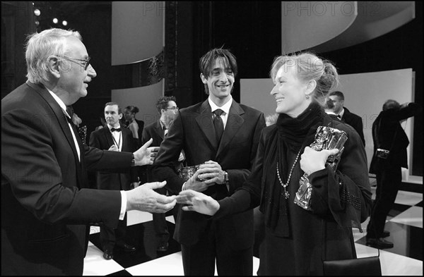 02/22/2003. Backstage of the 28th "Cesar" Awards in the Theatre du Chatelet