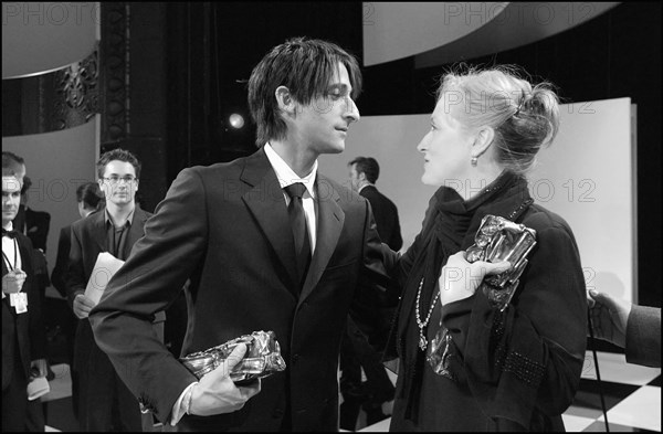 02/22/2003. Backstage of the 28th "Cesar" Awards in the Theatre du Chatelet