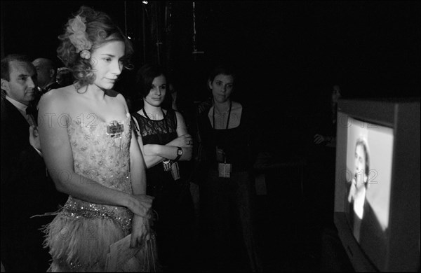 02/22/2003. Backstage of the 28th "Cesar" Awards in the Theatre du Chatelet