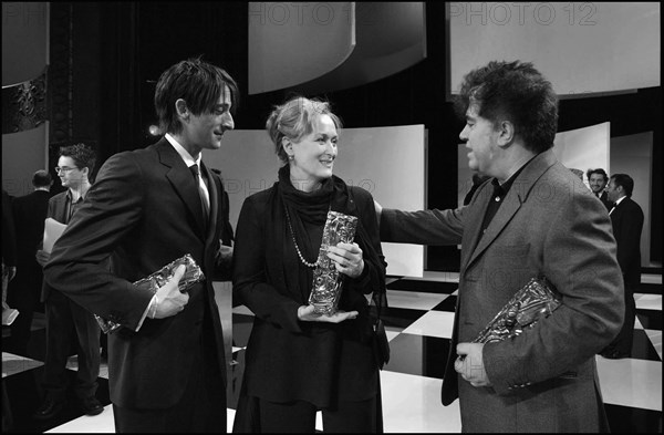 02/22/2003. Backstage of the 28th "Cesar" Awards in the Theatre du Chatelet