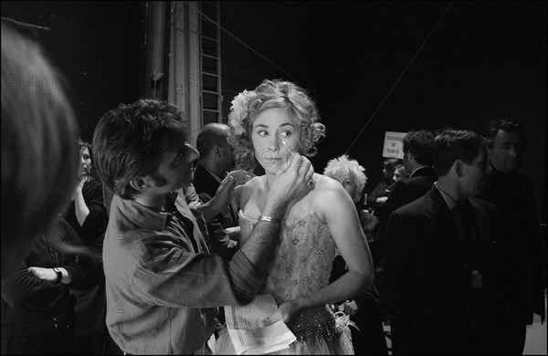 02/22/2003. Backstage of the 28th "Cesar" Awards in the Theatre du Chatelet