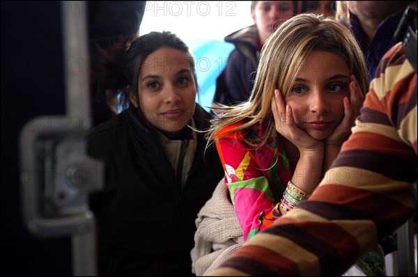 04/09/2003. EXCLUSIVE: French teen Pop Star Priscilla on the shooting of her latest music video "Tchouk Tchouk" on La Pinede Beach, Antibes.