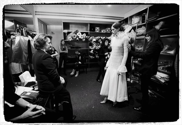 01/00/2004.  Chanel Fashion Designer Karl Lagerfeld, backstage of the Haute Couture Spring-Summer 2004 fashion show.