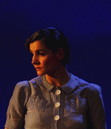 02/03/2004. Clotilde Courau on stage of "La profession de Madame Warren" , a play by George Bernard Shaw