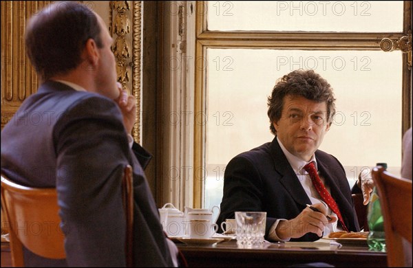 04/01/2004. Jean-Louis Borloo, the fisrt day of the new Minister for Employment, Labor and Social Cohesion.