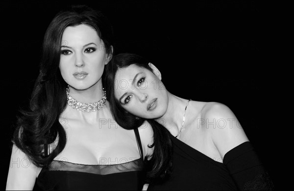 04/25/2005. Monica Bellucci's wax likeness unveiled at the Grevin wax museum.