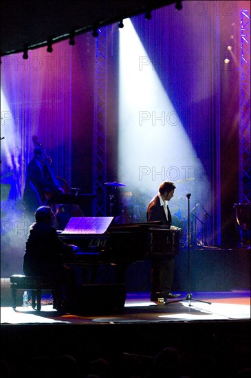 04/01/2008. French stand-up comedian Laurent Gerra performs his new show.