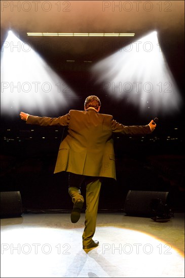 04/01/2008. French stand-up comedian Laurent Gerra performs his new show.