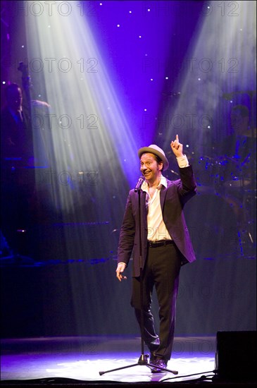 04/01/2008. French stand-up comedian Laurent Gerra performs his new show.