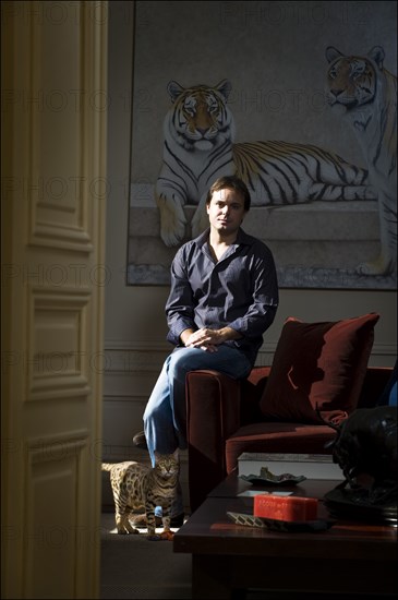 10/09/2008. EXCLUSIVE. Close up french writer Romain Sardou.