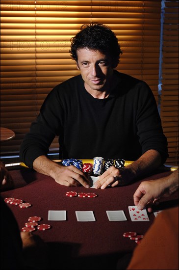 Patrick Bruel lors d'une partie de poker
