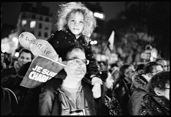 Gatherings under the slogan 'JE SUIS CHARLIE' in Paris on January 11, 2015