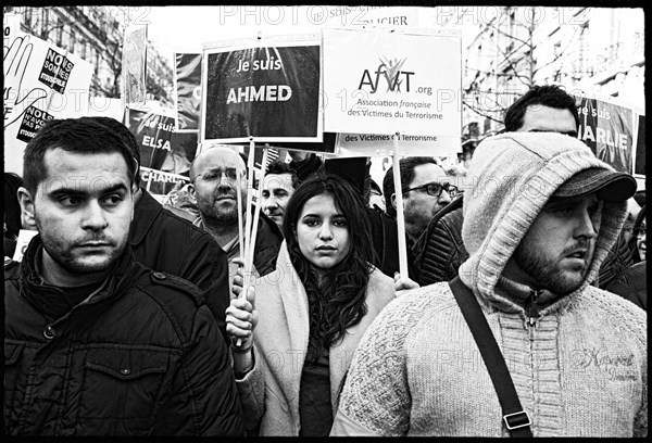 Gatherings under the slogan 'JE SUIS CHARLIE' in Paris on January 11, 2015