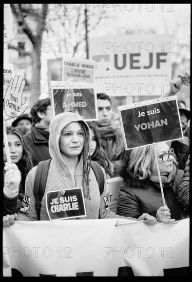 Gatherings under the slogan 'JE SUIS CHARLIE' in Paris on January 11, 2015