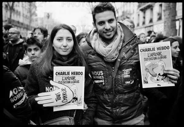 Gatherings under the slogan 'JE SUIS CHARLIE' in Paris on January 11, 2015