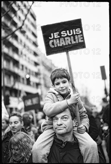 Gatherings under the slogan 'JE SUIS CHARLIE' in Paris on January 11, 2015