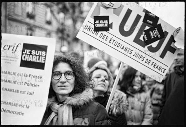 Gatherings under the slogan 'JE SUIS CHARLIE' in Paris on January 11, 2015