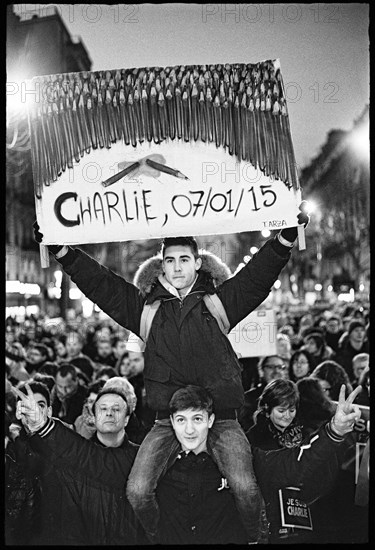 Gatherings under the slogan 'JE SUIS CHARLIE' in Paris on January 11, 2015
