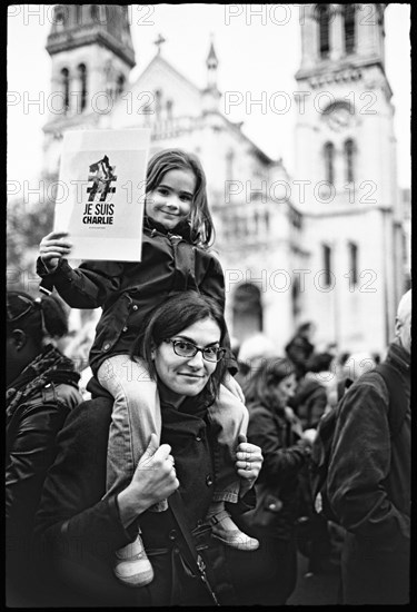 Gatherings under the slogan 'JE SUIS CHARLIE' in Paris on January 11, 2015