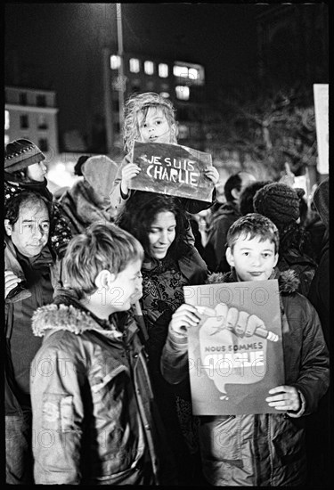 Gatherings under the slogan 'JE SUIS CHARLIE' in Paris on January 11, 2015