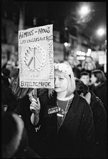 Gatherings under the slogan 'JE SUIS CHARLIE' in Paris on January 11, 2015