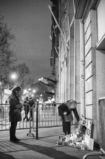 Solidarity march for the Danish people outside the Danish embassy in Paris