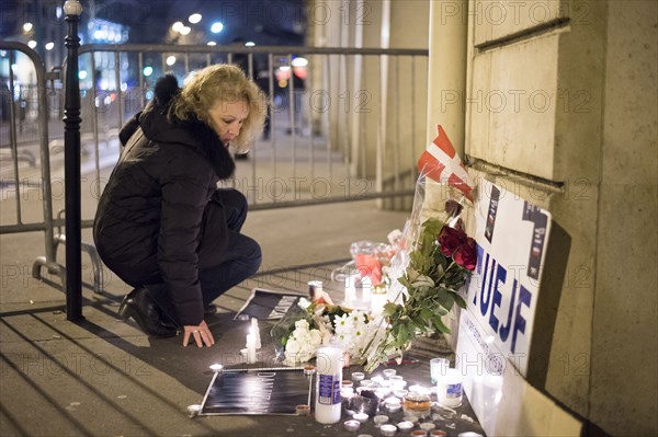 Solidarity march for the Danish people outside the Danish embassy in Paris