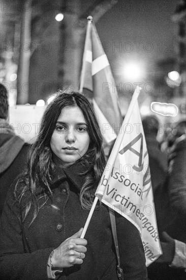 Manifestation de solidarité à l'égard du peuple danois devant l'ambassade du Danemark à Paris