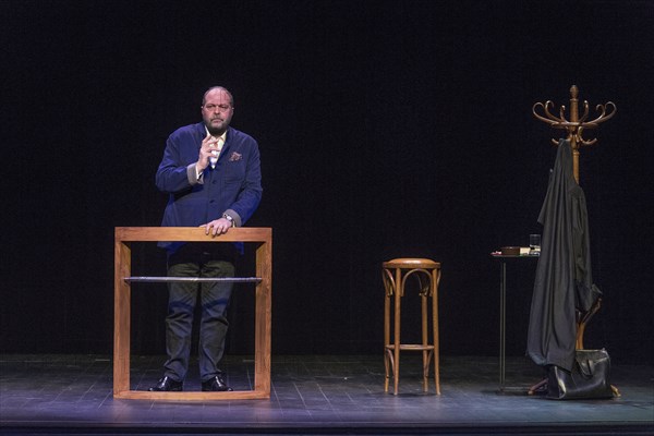 Eric Dupond Moretti en répétition au Théâtre de la Madeleine à Paris