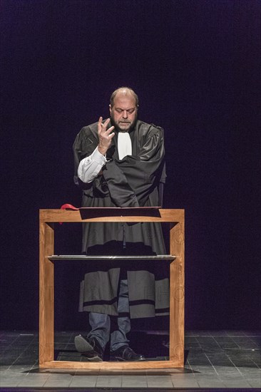 Eric Dupond Moretti en répétition au Théâtre de la Madeleine à Paris