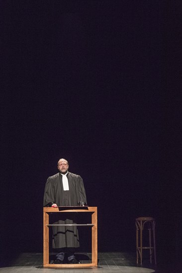 Eric Dupond Moretti en répétition au Théâtre de la Madeleine à Paris