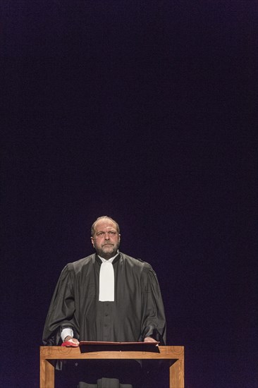 Eric Dupond Moretti en répétition au Théâtre de la Madeleine à Paris