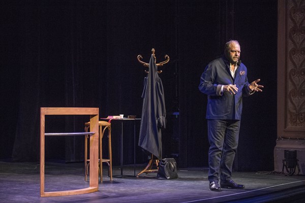 Eric Dupond Moretti en répétition au Théâtre de la Madeleine à Paris