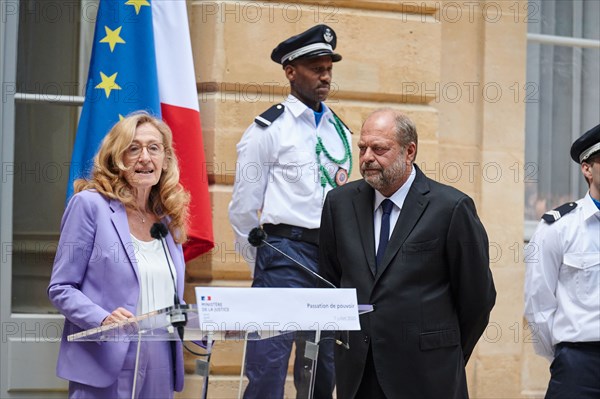 Passation de pouvoir au Ministère de la Justice entre Nicole Belloubet et Eric Dupond Moretti, le 7 juillet 2020