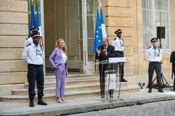 Passation de pouvoir au Ministère de la Justice entre Nicole Belloubet et Eric Dupond Moretti, le 7 juillet 2020