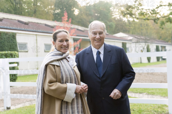 Le prince Karim Aga Khan et sa fille la Princesse Zahra Aga Khan dans leur domaine Domaine d'Aiglemont à Gouvieux (Oise)