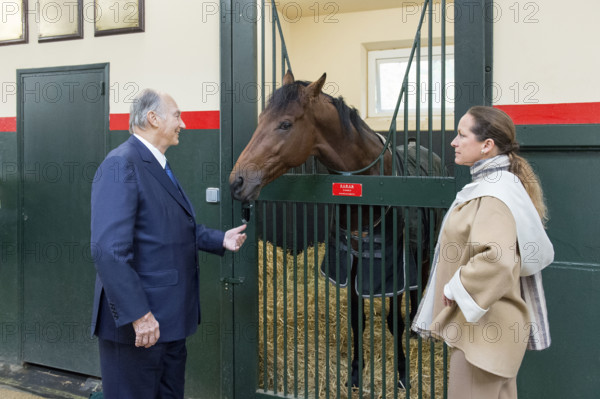 Le prince Karim Aga Khan et sa fille la Princesse Zahra Aga Khan dans leur domaine Domaine d'Aiglemont à Gouvieux (Oise)