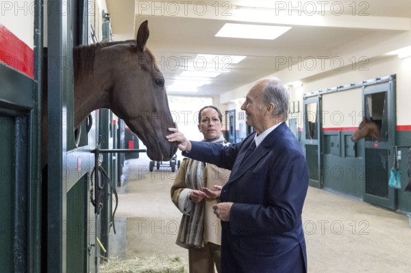 Le prince Karim Aga Khan et sa fille la Princesse Zahra Aga Khan dans leur domaine Domaine d'Aiglemont à Gouvieux (Oise)