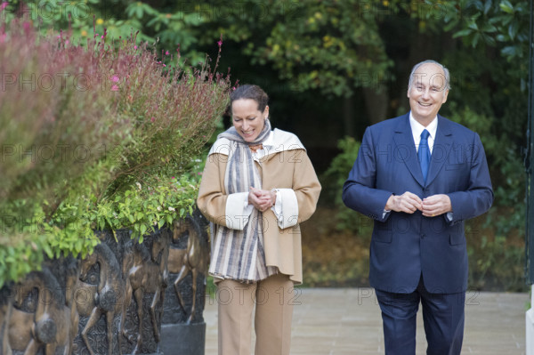 Le prince Karim Aga Khan et sa fille la Princesse Zahra Aga Khan dans leur domaine Domaine d'Aiglemont à Gouvieux (Oise)