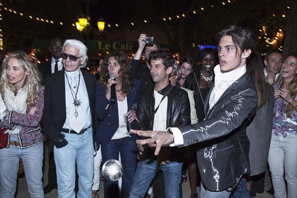 Alexandra Golovanoff, Karl Lagerfeld, Mademoiselle Agnès et Baptiste Giabiconi