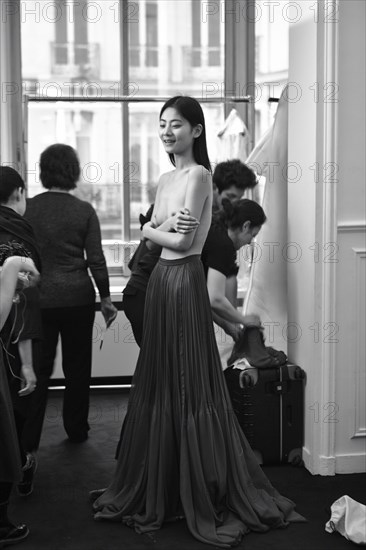 Fittings before Ralph & Russo Haute Couture show