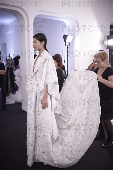 Fittings before Ralph & Russo Haute Couture show