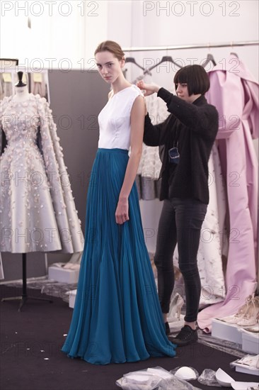 Fittings before Ralph & Russo Haute Couture show