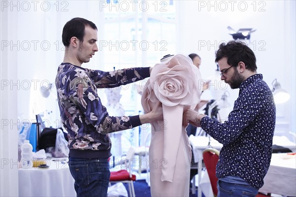 Fittings before Ralph & Russo Haute Couture show