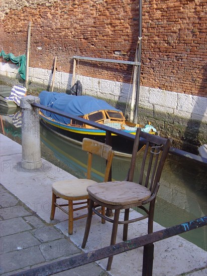 Rempart of the Arsenal of Venice with boat