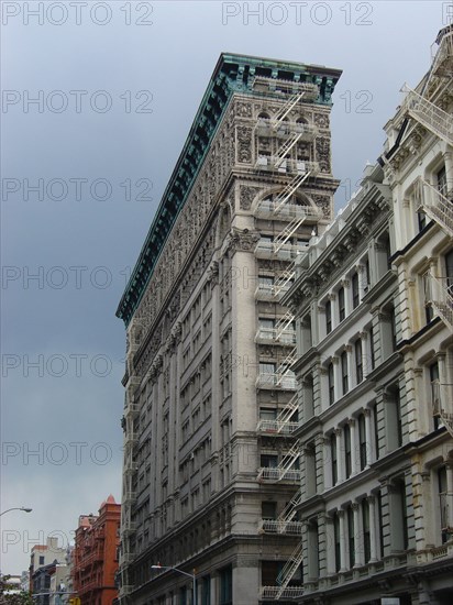 New-York (USA), Manhattan, Soho - St Nicholas Hotel, Broadway / Spring Street - Architecture : Renaissance Revival, cast iron facades