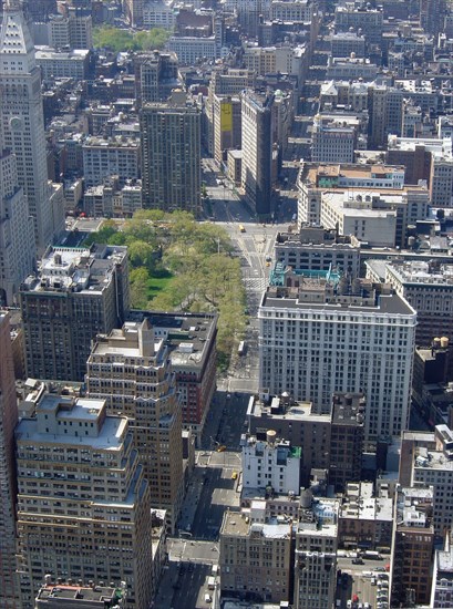 New-York (USA), Manhattan, Flat Iron Building & Madison Square vus de l'Empire State Building