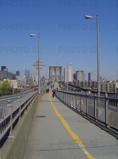Towards Brooklyn bridge in New York