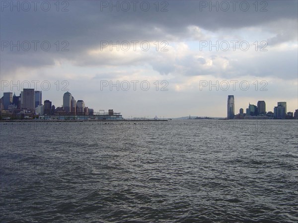 View of the banks of the Hudson River in New York