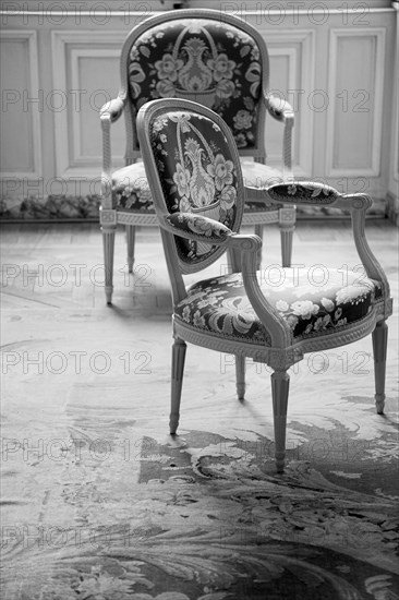 Versailles102 Château de Versailles, Petit Trianon, tapis et paire de fauteuils